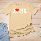 I Love My Girlfriend Tshirt Funny Valentine Red Heart Love T-Shirt