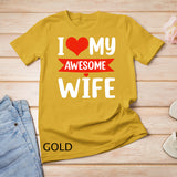 I Love My Wife Red Heart Valentines Day Matching Couple T-Shirt