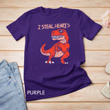I Steal Hearts Trex Dinosaur Glasses Valentine Day Boys Gift T-Shirt