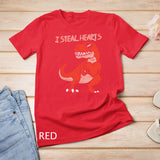 I Steal Hearts Trex Dinosaur Glasses Valentine Day Boys Gift T-Shirt