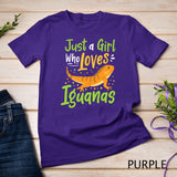 Iguana Lizard Just a Girl Who Loves Iguanas Gift T-Shirt