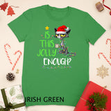 Is This Jolly Enough Black Cat Merry Christmas Tree Lights T-Shirt