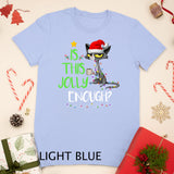 Is This Jolly Enough Black Cat Merry Christmas Tree Lights T-Shirt