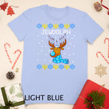 Jewdolph Ugly Hanukkah Sweater Reindeer Menorah Chanukah T-Shirt