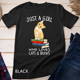 Just A Girl Who Loves Books And Cats - Funny Reading T-Shirt