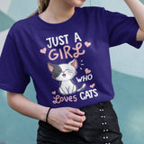Just A Girl Who Loves Cats Tshirt Cute Cat Lover Gifts T-Shirt