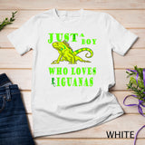 Kids Just A Boy Who Loves Iguanas Reptile Cartoon Art Shirt