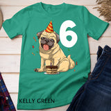 Kids Pug Birthday 6 Pug 6th Birthday Outfit Pug Theme 6th Party T-Shirt