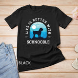 Life Better Schnoodle Vintage Blue Dog Mom Dad Long Sleeve T-Shirt