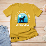 Life Better Schnoodle Vintage Blue Dog Mom Dad Long Sleeve T-Shirt
