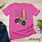 Mardi Gras Monster Truck Beads Flag Shirt, Kids Boys T-Shirt