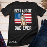 Mens Australian Shepherd Dad American Flag Dog Lover Aussie Dad T-Shirt