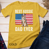 Mens Australian Shepherd Dad American Flag Dog Lover Aussie Dad T-Shirt