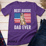 Mens Australian Shepherd Dad American Flag Dog Lover Aussie Dad T-Shirt