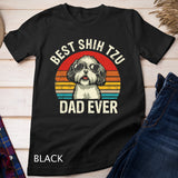 Mens Best Shih Tzu Dad Ever Father's Day Vintage Shih Tzu Dog T-Shirt