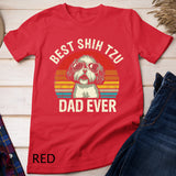 Mens Best Shih Tzu Dad Ever Father's Day Vintage Shih Tzu Dog T-Shirt