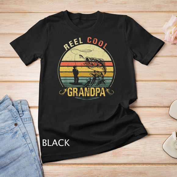 Mens Reel Cool Grandpa Shirt Funny Valentine Fathers Day T-Shirt