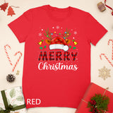 Merry Christmas Pajama Buffalo Plaid Red Christmas Reindeer T-Shirt
