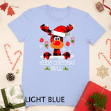 Merry Christmas Ya'll Reindeer Santa Hat Buffalo Red Plaid T-Shirt
