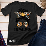 Mother's Day Beagle Mom Messy Bun Hair Dog Mama Pet Owner T-Shirt