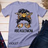 Mother's Day Beagle Mom Messy Bun Hair Dog Mama Pet Owner T-Shirt