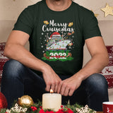 Newfoundland Dog Christmas Lights Ugly Christmas T-Shirt