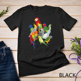 Parrot Flock - Macaw, Cockatoo, African Grey, & Budgie T-Shirt