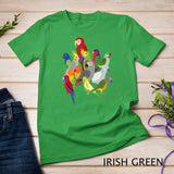 Parrot Flock - Macaw, Cockatoo, African Grey, & Budgie T-Shirt