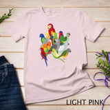 Parrot Flock - Macaw, Cockatoo, African Grey, & Budgie T-Shirt