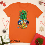 Pineapple Christmas Tree Lights Xmas Men Gifts Sunglasses T-Shirt