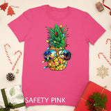 Pineapple Christmas Tree Lights Xmas Men Gifts Sunglasses T-Shirt
