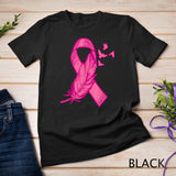 Pink Ribbon Feather Bird Cute Breast Cancer Awareness Gift T-Shirt