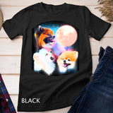 Pomeranian Dog T Shirt Howling at Moon Pomeranian Lover T-shirt