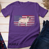 Pug Dog Pet 4th of July American Flag America USA Patriotic Pug Lover T-Shirt