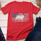 Pug Dog Pet 4th of July American Flag America USA Patriotic Pug Lover T-Shirt