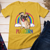 Pugicorn Pug Unicorn Girls Kids Space Galaxy Rainbow T-Shirt