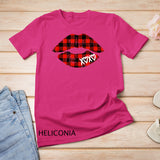 Red Buffalo Plaid Lips T Shirt Valentine Day XOXO Women Girl T-Shirt