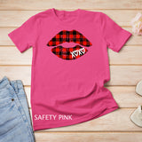 Red Buffalo Plaid Lips T Shirt Valentine Day XOXO Women Girl T-Shirt