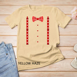 Red Hearts Bow Tie Suspenders Valentines Day Costume T-Shirt