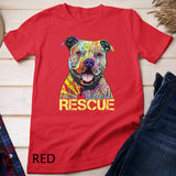 Rescue Dog Colorfull Pitbull Dog Adopt Don't Shop Pitbull Lover T-Shirt