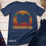 Retro Pomeranian Dad Gift Daddy Pompom Dog Owner Pet Father T-Shirt