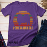 Retro Pomeranian Dad Gift Daddy Pompom Dog Owner Pet Father T-Shirt