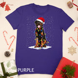 Rottweiler Santa Christmas Tree Lights Xmas Gifts Rottweiler Lover T-Shirt