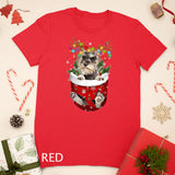 Schnauzer Reindeer In Pocket Christmas Dog Lovers Pajama T-Shirt