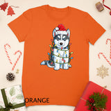 Siberian Husky Santa Christmas Tree Lights Xmas Gifts Boys T-Shirt