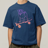 Skateboarding Dog Pug on Skateboard Skateboarder Pug Lover T-Shirt