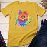 Splash Art Pomeranian Cute Doggie Gift Men Women Pomeranian Lover T-Shirt