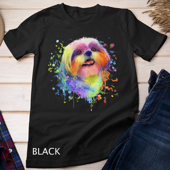 Splash Art Shih Tzu Cute Puppy Gift Men Women Shih Tzu Lover T-Shirt