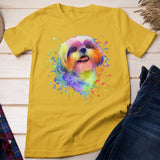 Splash Art Shih Tzu Cute Puppy Gift Men Women Shih Tzu Lover T-Shirt