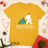 Squatching Through The Snow - Bigfoot Christmas Sasquatch T-Shirt